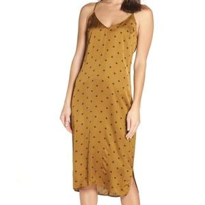 Gold Midi Satin Dress